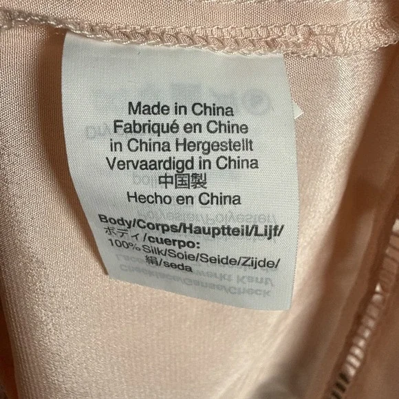 Point Sur J Crew Blouse Women's Pink Silk Peasant Ruffle Long Sleeve Sz S NWT - Picture 9 of 10